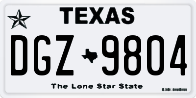 TX license plate DGZ9804