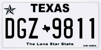 TX license plate DGZ9811