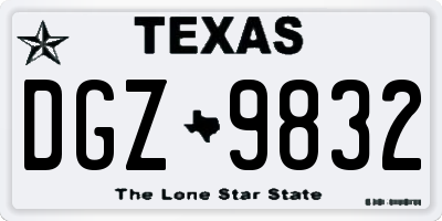TX license plate DGZ9832
