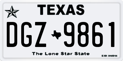 TX license plate DGZ9861