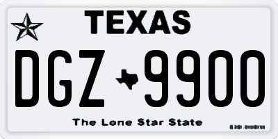 TX license plate DGZ9900