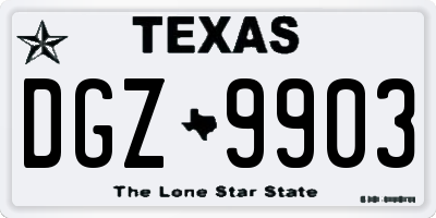 TX license plate DGZ9903
