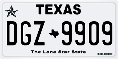 TX license plate DGZ9909