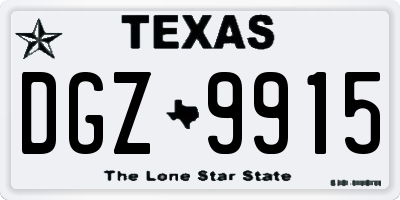 TX license plate DGZ9915