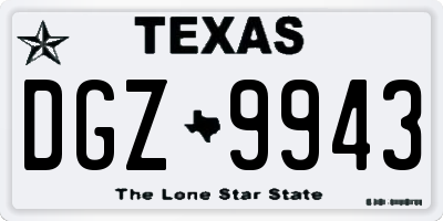 TX license plate DGZ9943
