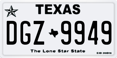 TX license plate DGZ9949