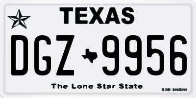TX license plate DGZ9956