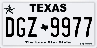 TX license plate DGZ9977