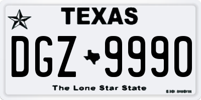TX license plate DGZ9990