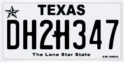 TX license plate DH2H347