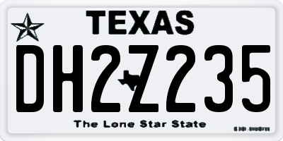 TX license plate DH2Z235