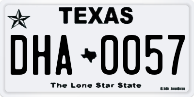 TX license plate DHA0057