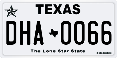 TX license plate DHA0066