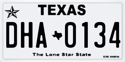 TX license plate DHA0134