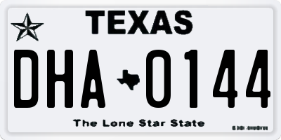 TX license plate DHA0144