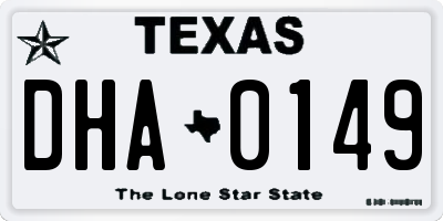 TX license plate DHA0149