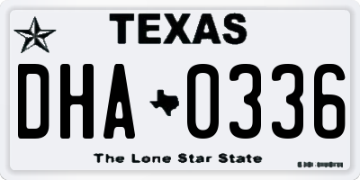 TX license plate DHA0336