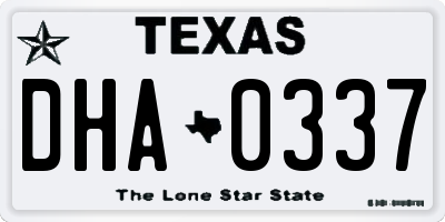 TX license plate DHA0337