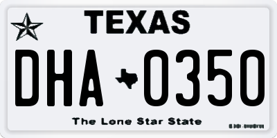 TX license plate DHA0350