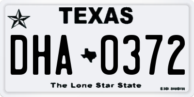 TX license plate DHA0372