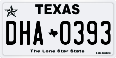 TX license plate DHA0393