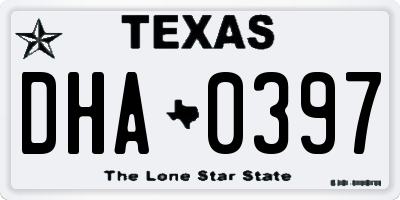 TX license plate DHA0397