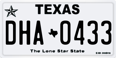 TX license plate DHA0433