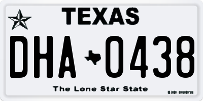 TX license plate DHA0438