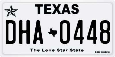 TX license plate DHA0448