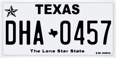 TX license plate DHA0457