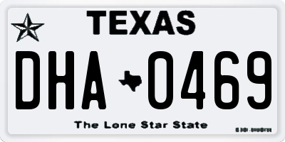 TX license plate DHA0469