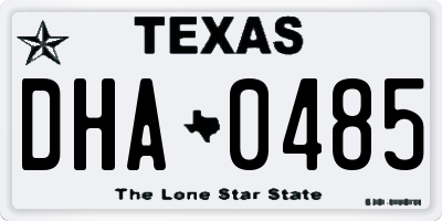 TX license plate DHA0485