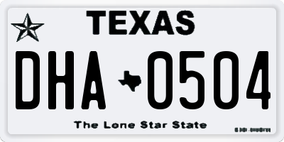 TX license plate DHA0504