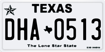 TX license plate DHA0513