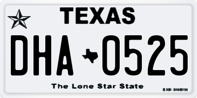 TX license plate DHA0525