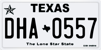 TX license plate DHA0557