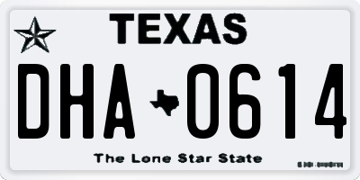 TX license plate DHA0614