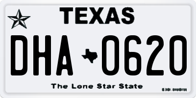 TX license plate DHA0620