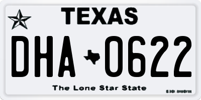TX license plate DHA0622
