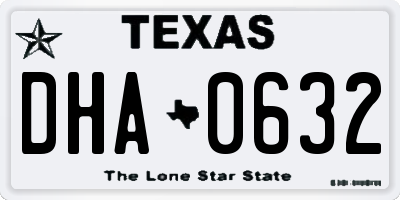 TX license plate DHA0632