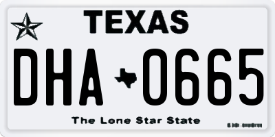TX license plate DHA0665