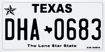 TX license plate DHA0683