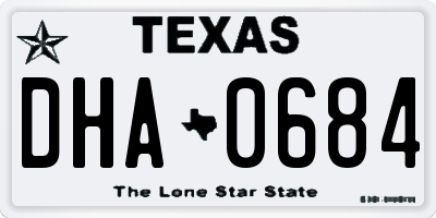 TX license plate DHA0684