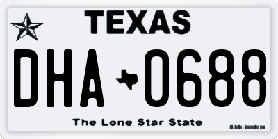 TX license plate DHA0688