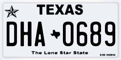 TX license plate DHA0689