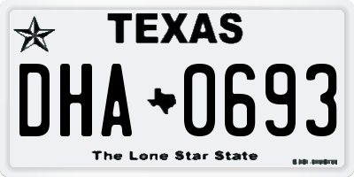 TX license plate DHA0693