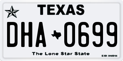 TX license plate DHA0699