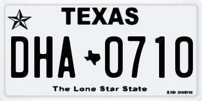 TX license plate DHA0710