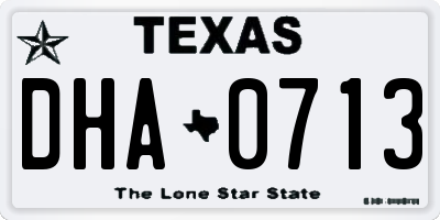 TX license plate DHA0713