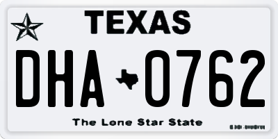 TX license plate DHA0762